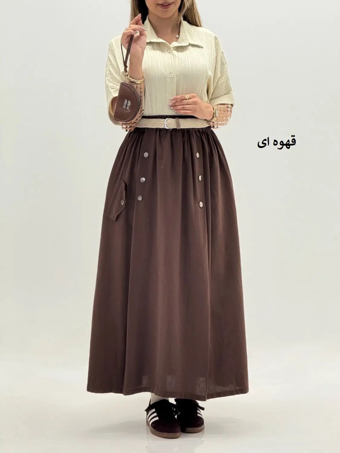 4272-دامن لینن کتون
